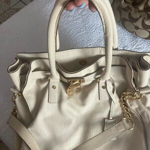 Elegant Cream Leather Handbag